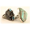 Image 2 : Lot of 2 Sterling Silver & Turquoise Rings