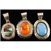 Image 1 : Collection of 3 Sterling Silver & Stone Pendants