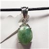 Image 1 : Silver Emerald Diamond Pendant, Suggested Retail Value $100