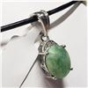 Image 3 : Silver Emerald Diamond Pendant, Suggested Retail Value $100