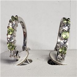 Silver Peridot Cubic Zirconia Earrings, Suggested Retail Value $100