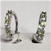 Image 1 : Silver Peridot Cubic Zirconia Earrings, Suggested Retail Value $100
