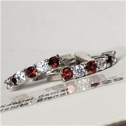 Silver Garnet Cubic Zirconia Earrings, Suggested Retail Value $80