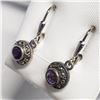 Image 2 : Silver Amethyst Marcasite Earrings, Suggested Retail Value $140