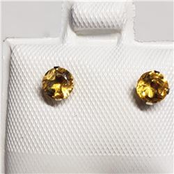 10K Yellow Gold Citrine(0.6ct) Earrings, Made in Canada, Suggested Retail Value $120