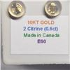 Image 3 : 10K Yellow Gold Citrine(0.6ct) Earrings, Made in Canada, Suggested Retail Value $120