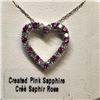 Image 1 : Silver Created Pink Sapphire Cubic Zirconia Pendant, Suggested Retail Value $100
