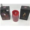 Image 1 : Lot of LuminaraReal Flame Effect Candle - Burgandy (2)