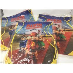 Lot of Alvin & The Chipmunks Drawstring Bags (3)