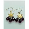 Image 2 : 14K Yellow Gold Garnet(11.1ct) Earrings (~weight 3.32g), Insurance Value $1262 (Estimated Selling Pr
