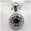 Image 2 : 14K White Gold Black Diamond(0.6ct) Diamond(0.12ct) Pendant (~weight 1.4g), Insurance Value $1600 (E