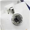 Image 3 : 14K White Gold Black Diamond(0.6ct) Diamond(0.12ct) Pendant (~weight 1.4g), Insurance Value $1600 (E