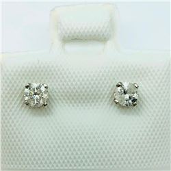 14K White Gold Diamond(0.22ct) Earrings (~weight 0.4g), Made in Canada, Insurance Value $1400 (Estim