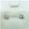 Image 1 : 14K White Gold Diamond(0.22ct) Earrings (~weight 0.4g), Made in Canada, Insurance Value $1400 (Estim