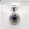 Image 1 : 14K White Gold Black Diamond(0.6ct) White Diamond(0.12ct) Pendant (~weight 1.4g), Appraised Retail $