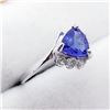 Image 2 : 10K White Gold Tanzanite(1.1ct) 3 Round Diamonds(0.05ct) Ring (~Size 6.5)(Ring is resizable for $40)
