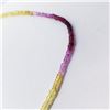 Image 3 : 14K Yellow Gold Rainbow Sapphire, Emerald And Ruby With Ball Clasp(38ct) Necklace (~weight 7.87g), I
