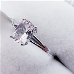 14K White Gold Natural Morganite(1.7ct) Ring (~Size 6)(Ring is resizable for $40) (~weight 1.53g), M