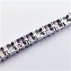 Silver 120 Ruby(6ct) Bracelet (~length 18cm) (~weight 17.3g), Insurance Value $1900 (Estimated Selli