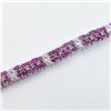 Image 3 : Silver 120 Ruby(6ct) Bracelet (~length 18cm) (~weight 17.3g), Insurance Value $1900 (Estimated Selli