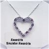 Image 1 : Silver Simulated Alexandrite Heart Shaped Necklace, Suggested Retail Value $200 (Estimated Selling P