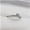 Image 1 : 10K White Gold Diamond(0.22ct) Solitaire Ring (~Size 6)(Ring is resizable for $40), Made in Canada, 