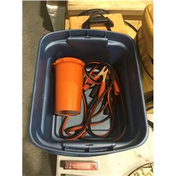 Plastic Tote Bin w/ Jumpstarters