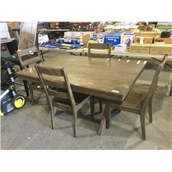 Brown Wooden 5-Piece Dining Set