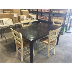 Wooden Table and Chair Set 5-Piece