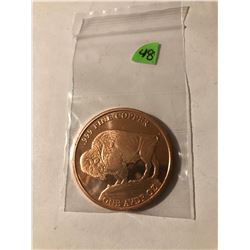 2013 BUFFALO CHIEF 1oz Copper Coin 999 Fine Copper