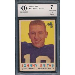 1959 Topps #1 Johnny Unitas (BCCG 7)