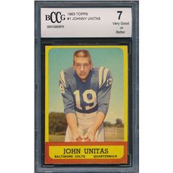 1963 Topps #1 Johnny Unitas (BCCG 7)