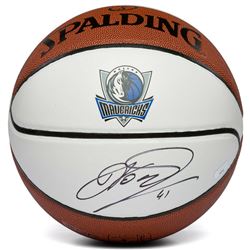 Dirk Nowitzki Signed Dallas Mavericks Logo Basketball (Panini COA)