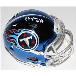 Chris Johnson Signed Tennessee Titans Chrome Speed Mini-Helmet (Beckett COA)