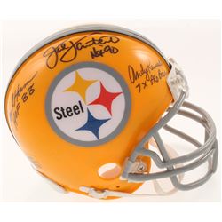 Andy Russell, Jack Lambert  Jack Ham Signed Pittsburgh Steelers Mini-Helmet Inscribed "7x Pro Bowl",