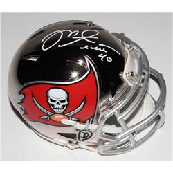 Mike Alstott Signed Tampa Bay Buccaneers Chrome Speed Mini-Helmet (JSA COA)