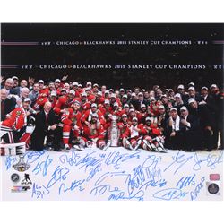 2015 Chicago Blackhawks Team Signed Stanley Cup 16x20 Photo Signed By (23) with Patrick Sharp, Brand