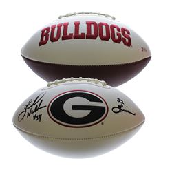 Herschel Walker Signed Georgia Bulldogs Logo Football Inscribed "82 Heisman" (Beckett COA)