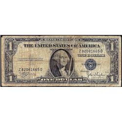 1935C $1 Silver Certificate Note Gutter Fold Error