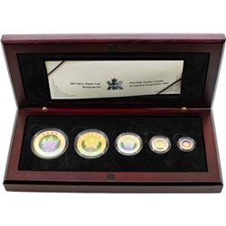 2003 Canada Silver Maple Leaf Hologram (5) Coin Set w/ Box & COA