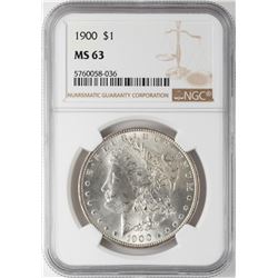 1900 $1 Morgan Silver Dollar Coin NGC MS63