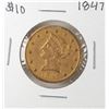 Image 1 : 1847 $10 Liberty Head Eagle Gold Coin