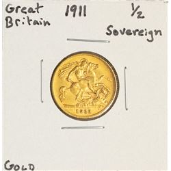 1911 Great Britain Half Sovereign Gold Coin