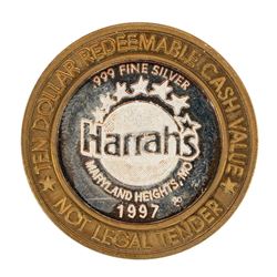 .999 Silver Harrah's Maryland Heights, MO $10 Casino Limited Edition Gaming Token