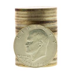 Roll of (20) Brilliant Uncirculated 1976-S Bicentennial 40% Silver Ike Dollar Coins