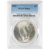 Image 1 : 1925 $1 Peace Silver Dollar Coin PCGS MS64