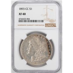 1893-CC $1 Morgan Silver Dollar Coin NGC XF40