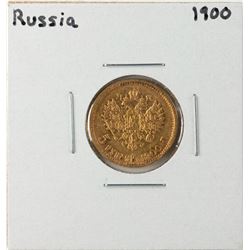 1900 Russia 5 Rubles Gold Coin