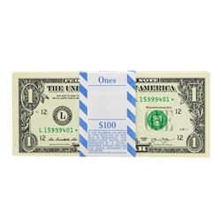 Pack of (100) Consecutive 2013 $1 Federal Reserve STAR Notes San Francisco