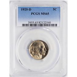 1925-D Buffalo Nickel Coin PCGS MS65